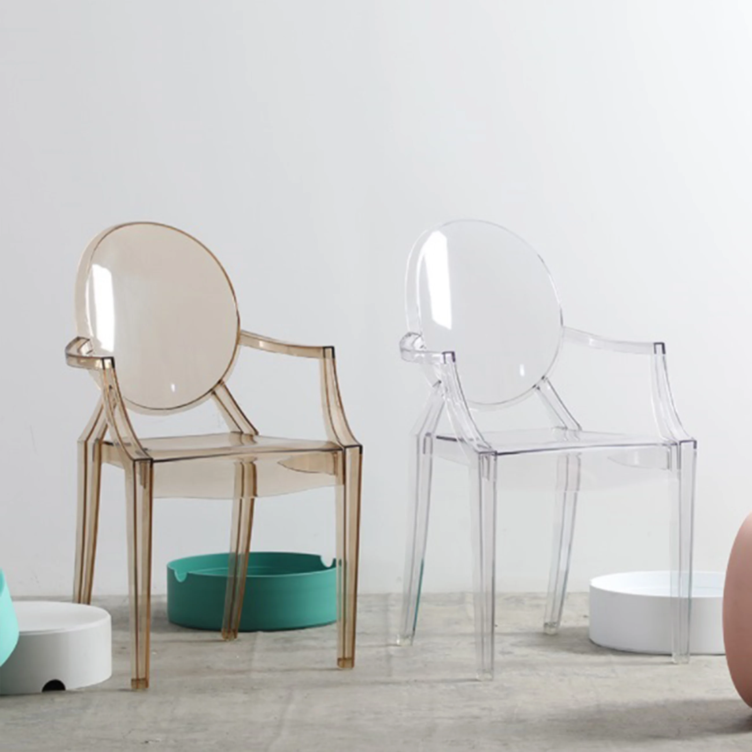 Modern Acrylic Stackable Hotel Chair Clear Transparent Plastic Ghost Dining Chairs