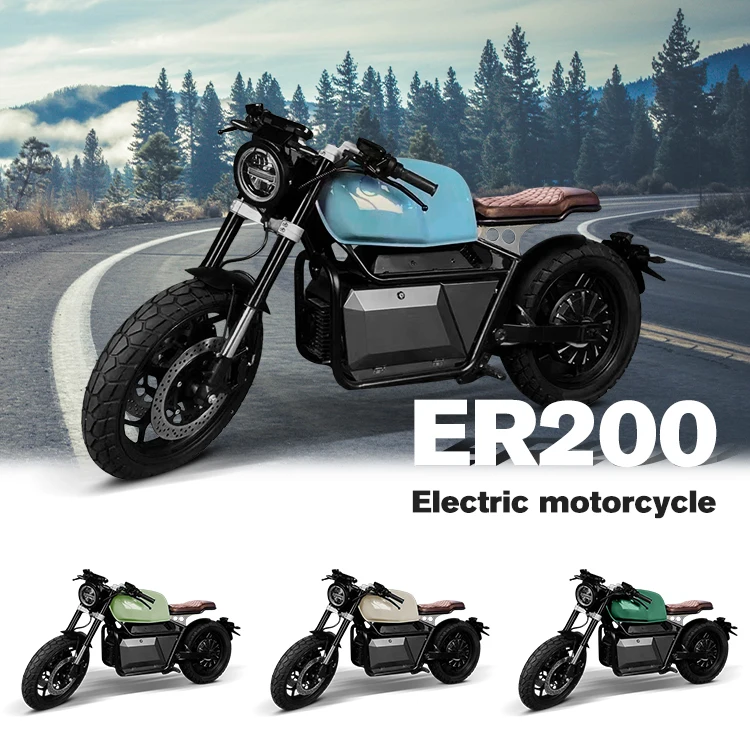 ER200 разумная цена бездорожье максимальный диапазон 160 км/ч бесщеточный двигатель постоянного тока 6000 Вт 72 В электрический мотоцикл