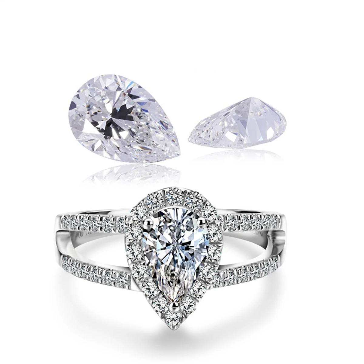 GIA Certified Pear Cut Natural Diamond VVS-EF Clarity Color 100% Natural Loose Solitaire Diamonds For Jewelry Making