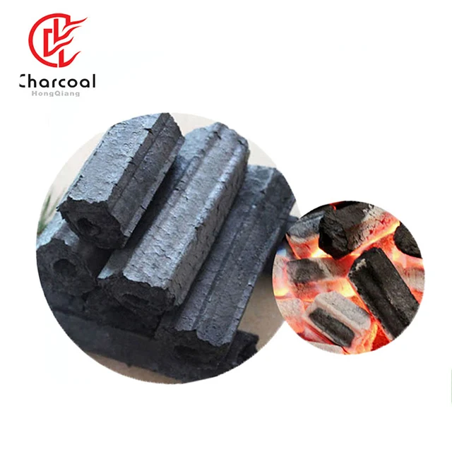 HongQiang Wholesale Natural Black Low Ash Hardwood For Family Party Cooking Stick Barbecue Hexagon Charcoal Bbq Coal