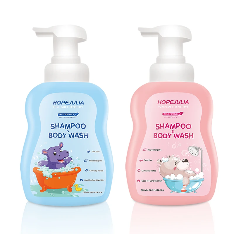 OEM brand baby natural moisturizing two-in-one shower gel hair and skin deep care baby shampoo and shower gel
