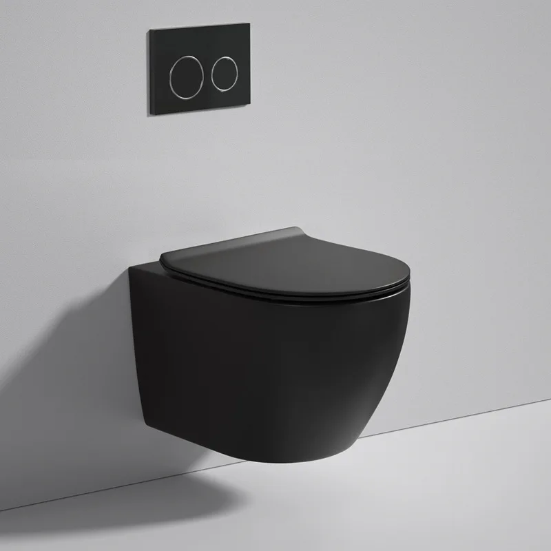 European Wall Mounted Toilet Bowl Modern Ceramic Bathroom Rimless Wall Hung Wc Toilet with Tank