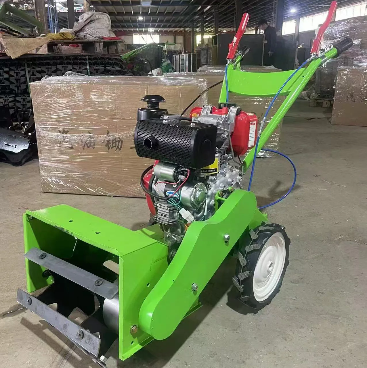 Small weeding machine,tiller,  gasoline powered weeding machine, Double Wheel diesel powered weeder