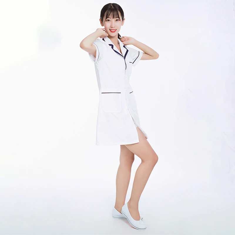 Factory Direct Supply Hospital Medical Nurse Work Clothing Uniforms White Female Hospital Nurse Uniform Dress