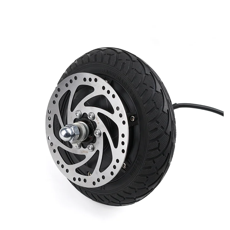 Factory direct sale 8 inch 24V 36V 48V 350W 500W disc brake rear electric scooter brushless motor disc brake wheel