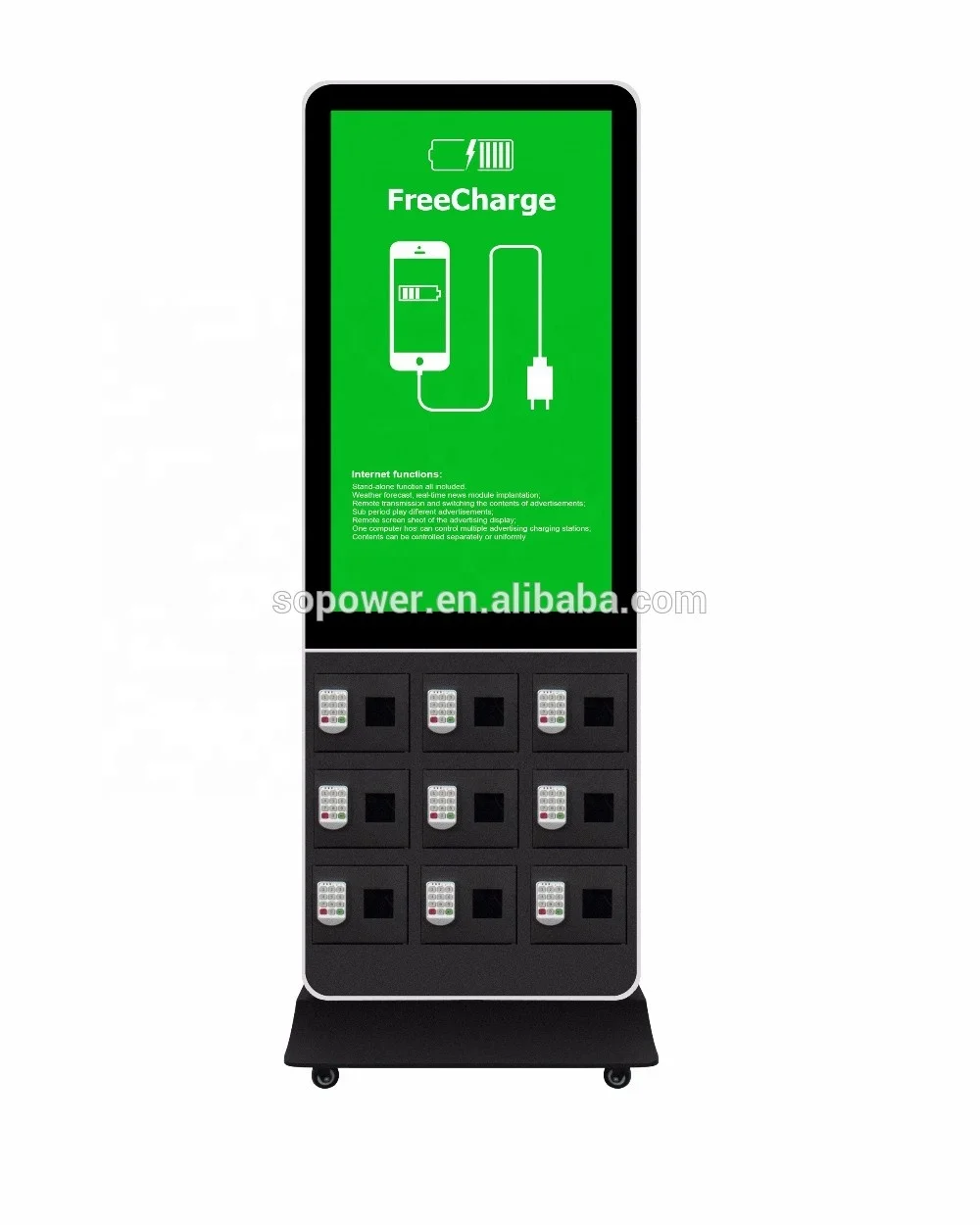 LCD menu power bank mobile phone charging station with