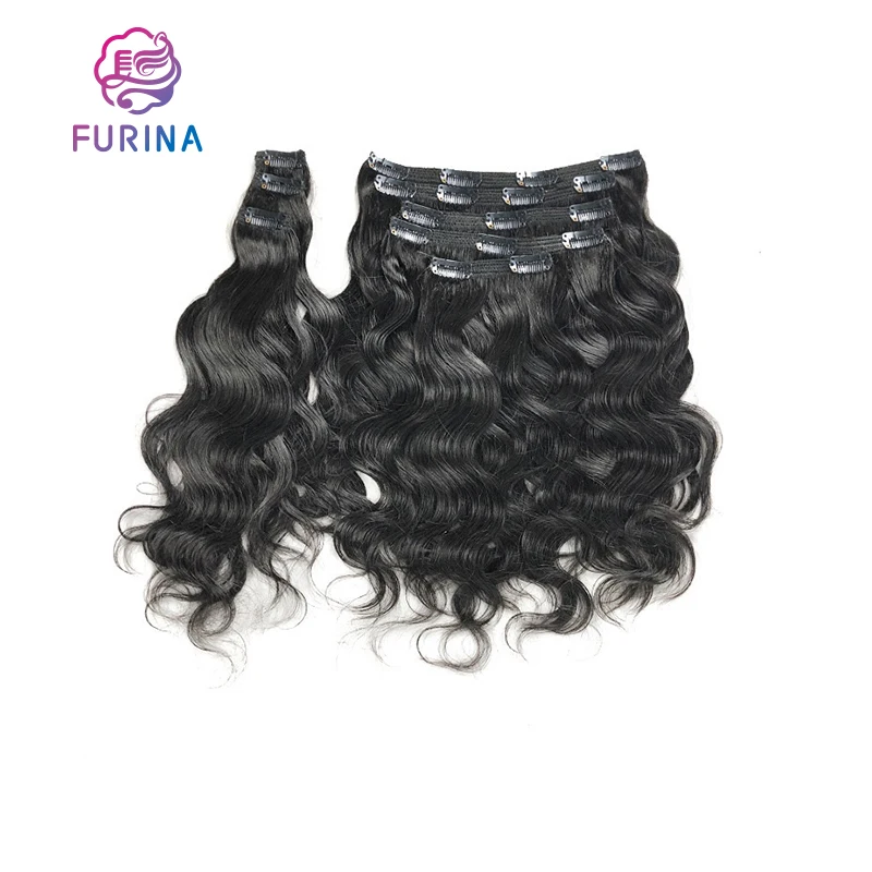 High quality natural wave 100% remy raw hair cuticle aligned human hair clips in hair extension for women