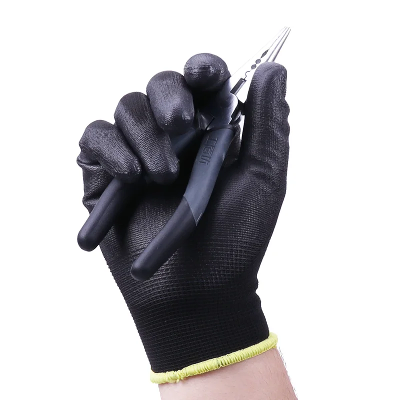 XINGYU custom CE Certificated EN388 Black PU Work Safety Gloves Garden Mechanic Working Gloves flexible PU Gloves