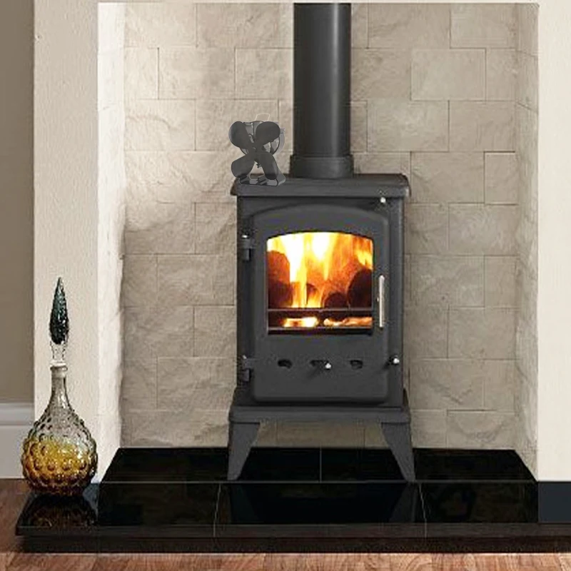 Высококачественный вентилятор для дровяной плиты с тепловой энергией, 4 лопасти, вентилятор для камина, горящий вентилятор для плиты