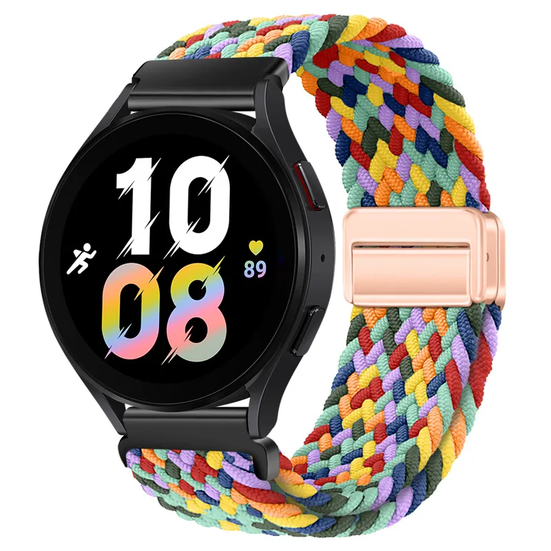 20/22 мм магнитный нейлоновый ремешок для часов Samsung 4/5/5pro/6 складной Плетеный с пряжкой Galaxy Watch Active2/1 46/42