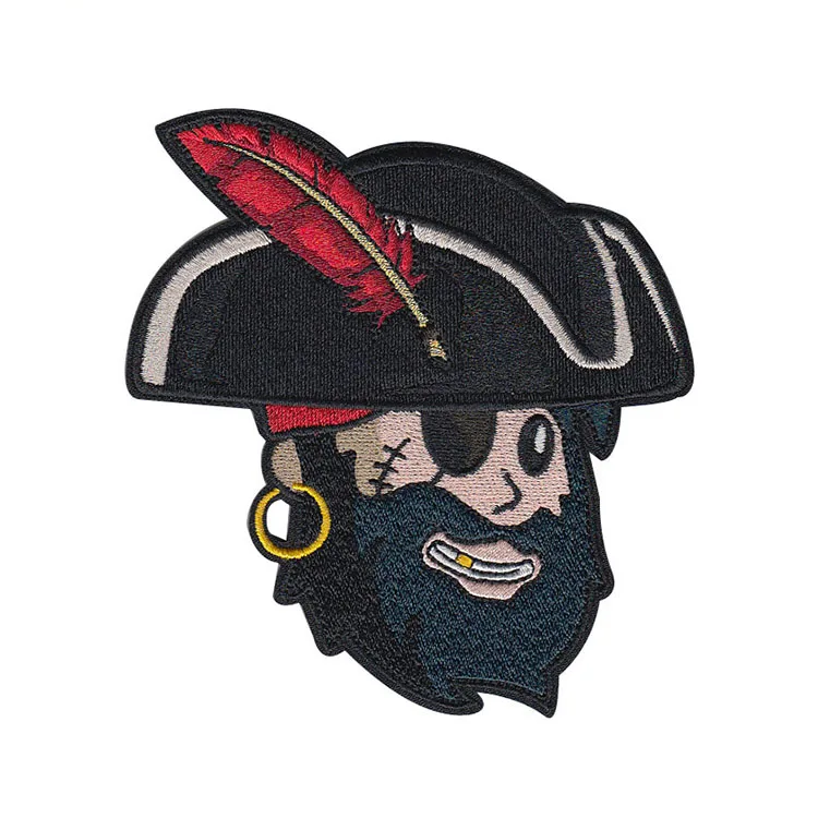 
Custom pirate play outfit captain embroidery patch for kids 