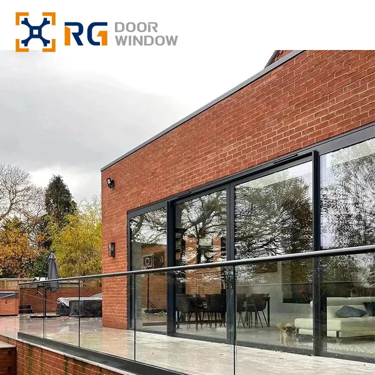 RG90 Factory Direct Sales Frame Railing Top Quality Aluminum Alloy Balustrade Stair Glass Railing Custom Design Glass Railing