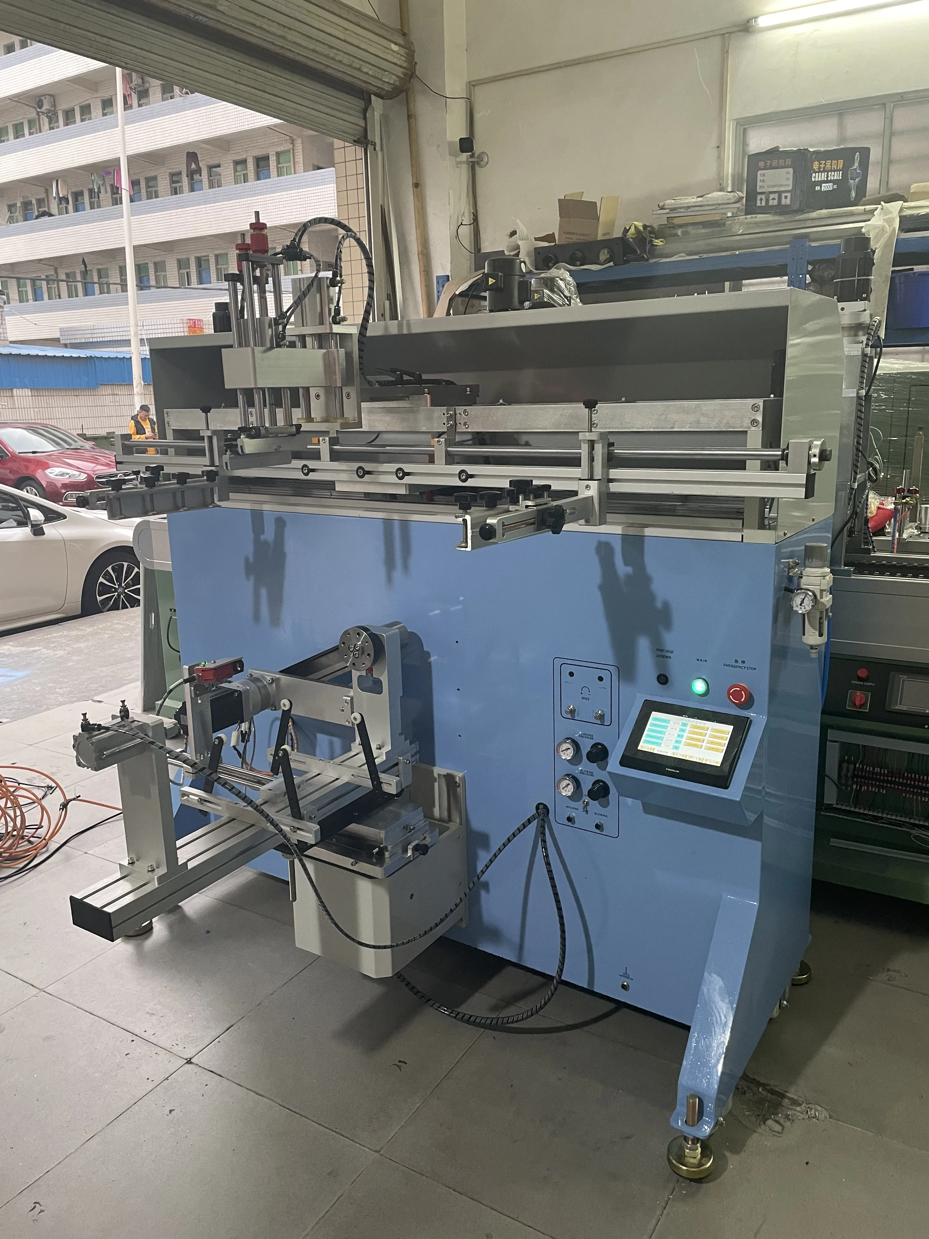 High Quality Round Surface Silk Screen Printing Machine for Big Size Bucket Screen Printer with color sensor