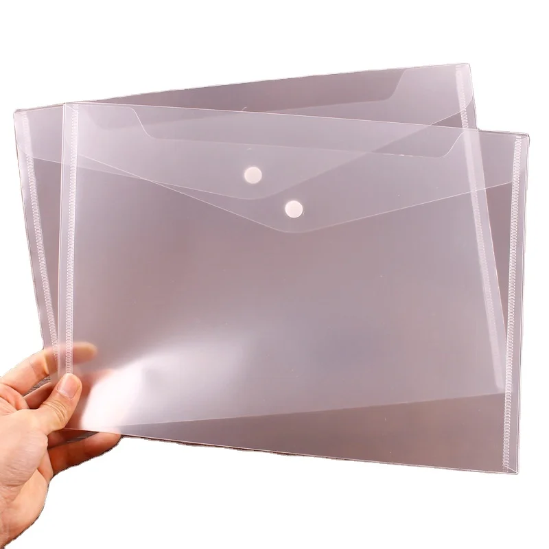 Bview Art A4 Size Plastic Clear File Envelopes Document Folders With Label Pocket