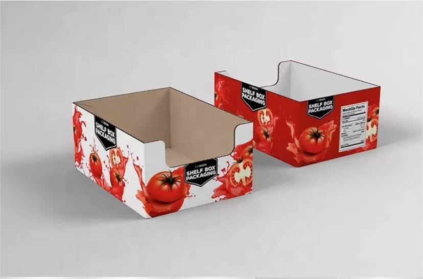 Custom Printing Fruit Vegetable Box Eco-Friendly Recycle Folding Mango Tomatoes Carton Corrugated Paper Packaging Carton Box