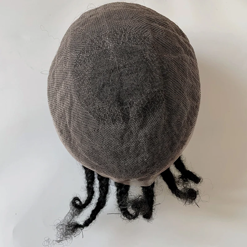 2023 New Arrival cheap price hot sale braids style black color 7x10 inch 100% virgin human hair systems lace base toupee for men