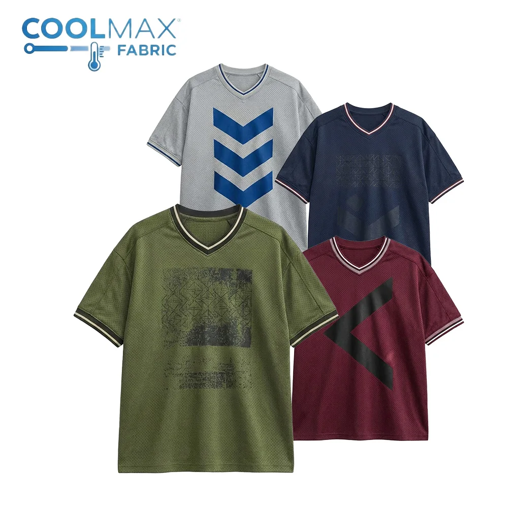 Индивидуальная высокопроизводительная быстросохнущая водонепроницаемая спортивная футболка Coolmax: мягкая дышащая с защитой от запаха коротким рукавом для спортзала