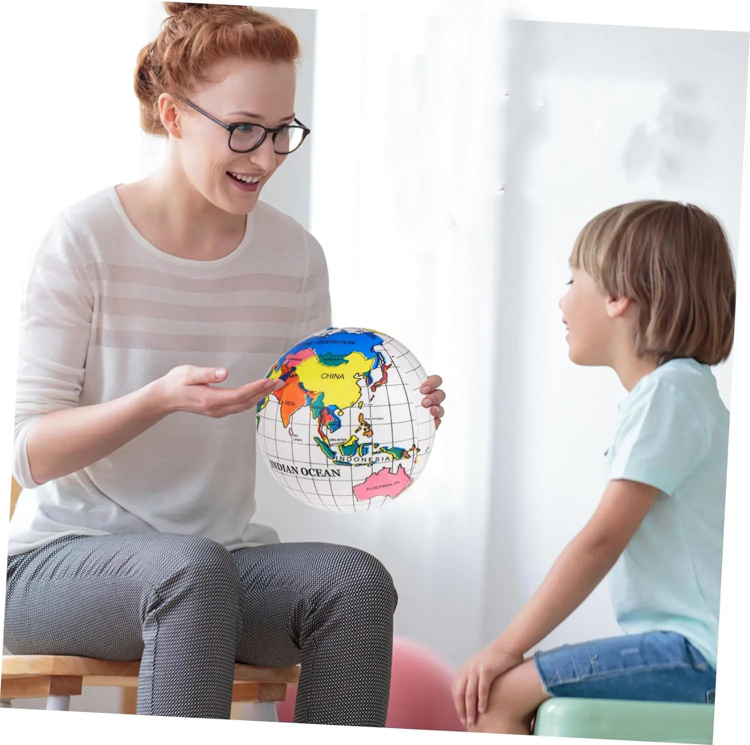 Inflatable Ball Earth Globe Beach Balls for Kids Indoor Outdoor Playing Balls PVC Customize Size