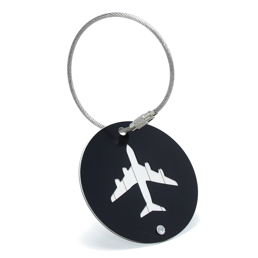 Round Aluminum Metal Luggage Tag Travel Label ID Name Address Suitcase Identify Tag Accessories Blank ECO Friendly Luggage Tag