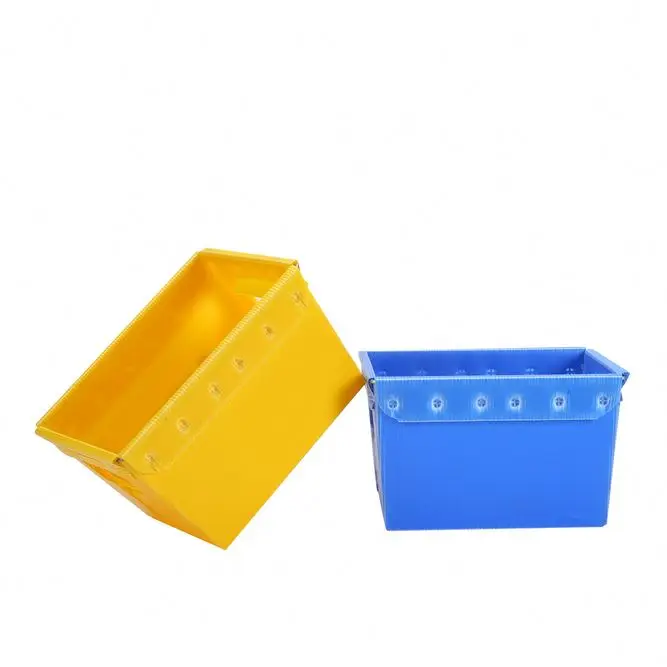High Cushioning Compressive Strengt PP Hollow Sheet Boxes Packaging Supplies Customised Plastic Box Packaging With Handle