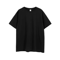 solid color unisex 100% Cotton 240gsm mens Tops O-neck Sport custom logo multi color  oversize blank T Shirts