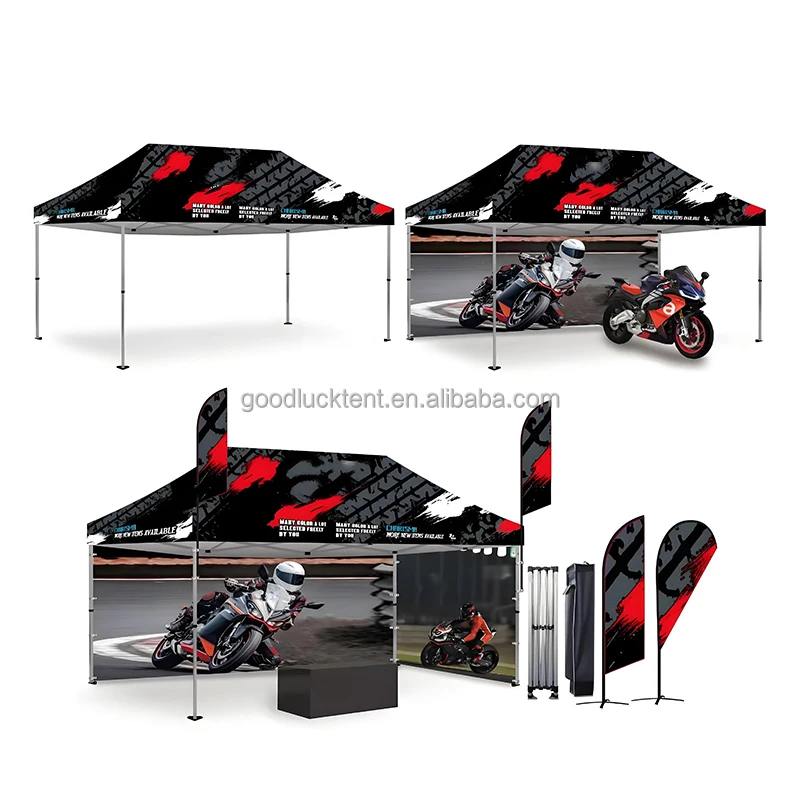 Goodluck 4x6 folding market business tents aluminum printed pop up conopy tent