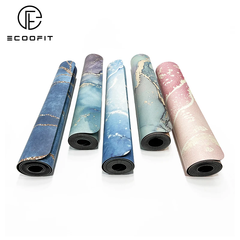 Polyurethane Leather Performance Dry Grip Digital Printed Flamingo No Slip Pu Yoga Mat