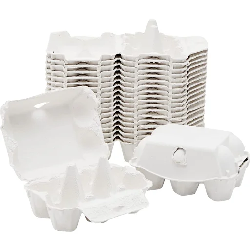 White 6 holes egg holder quail egg trays with lid Biodegradable pulp egg carton 6 sets holes wholesale supplier custom