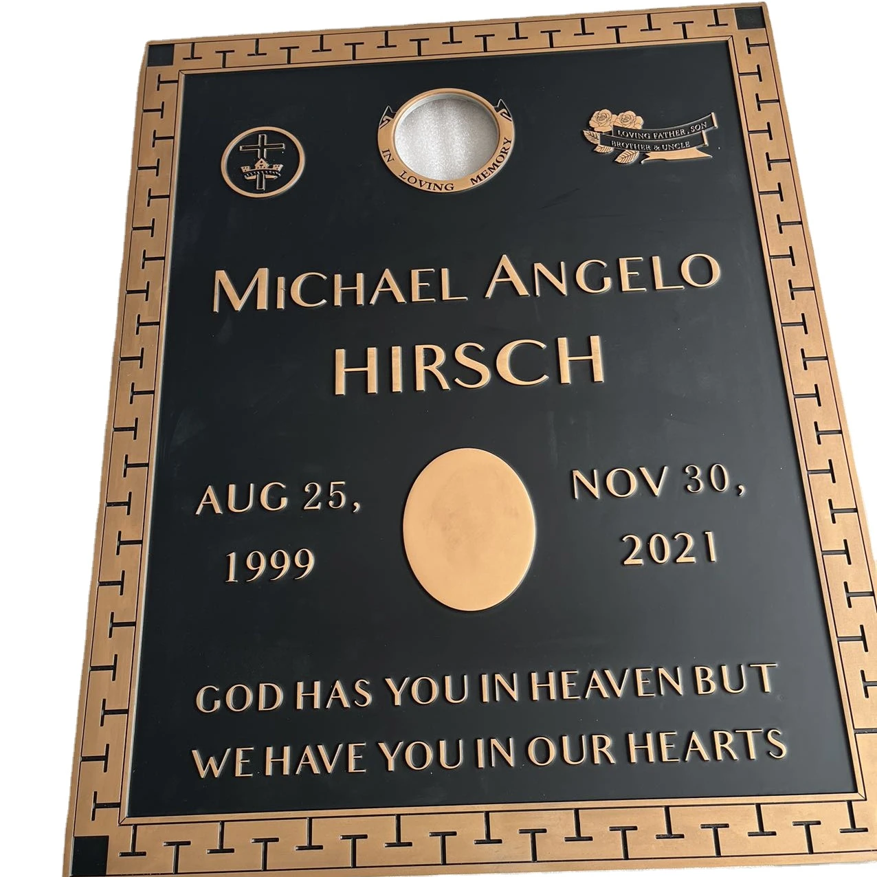 Metal copper relief new Chinese stainless steel antique plaque area villa self-built door head antique plaque