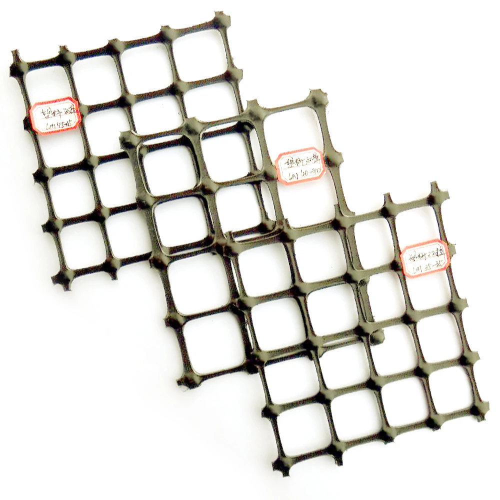 40 kn black geosynthetic driveway pp plasitc biaxial geogrid road construction material