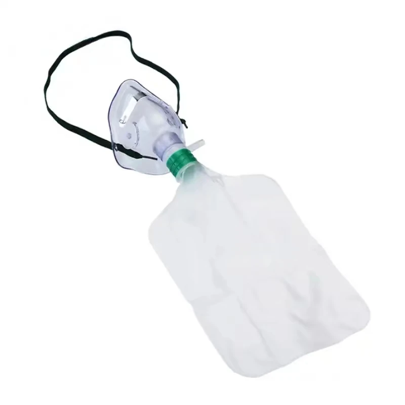Child or adult size medical pvc oxygen mask with reservoir bag non-rebreathing oxygen mask