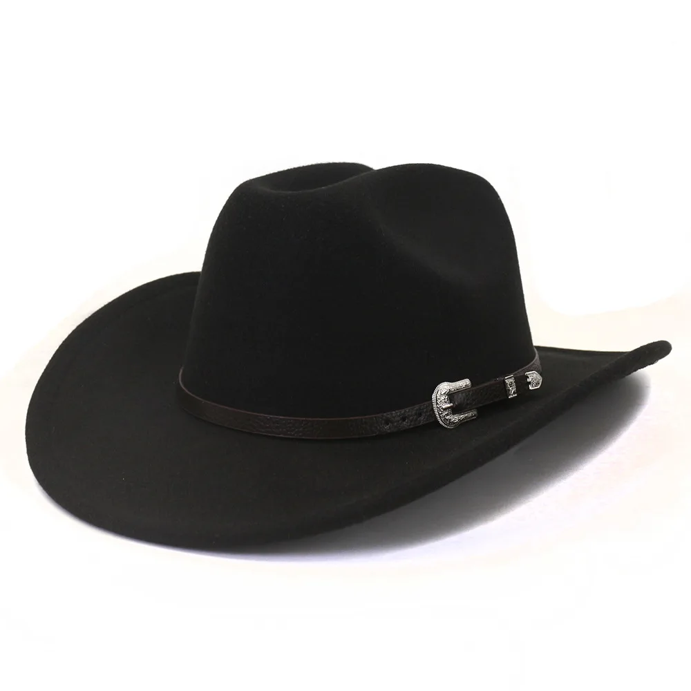 2024 New style high quality popular fashionable colorful cowboy woolen top overhang ethnic jazz travel party cowboy Hats
