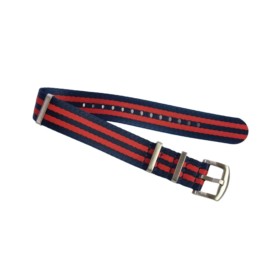 Hot Selling Nylon Canvas Striped Ribbed Wrist Watch Bands Seatbelt Watchband 12/14/16/18/20/22/24 mm Watch Straps