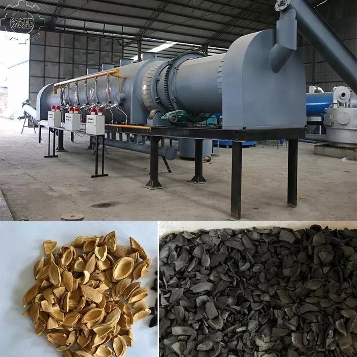 Sale Horizontal Rotary Smokeless Wood Sawdust Biomass Charcoal Coal Air Flow Continuous Carbonization Furnace