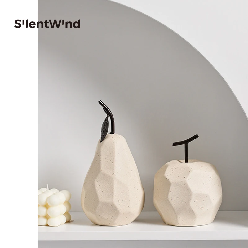 Modern Home Accessories Decorative Ceramics Decorative Sculpture Apple Pear Ornament
