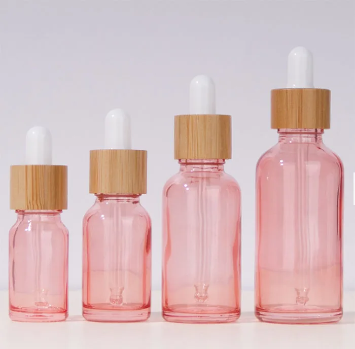 2019 High Quality Clear Frosted 5ml 10ml 15ml 20ml 30ml 50ml 100ml Bamboo Dropper Beard Oil Bottle Cosmetic Packaging