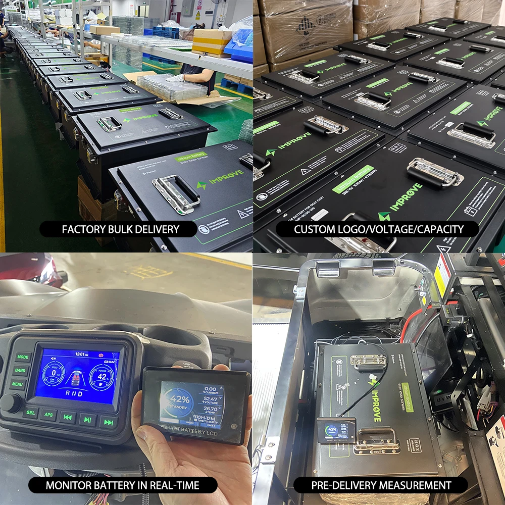 Wholesale Street Legal Mini 4 Wheel 36v 100ah 60 Volt Pack Electric 4 Seater Lithium Battery Golf Cart With Steel Case And BMS