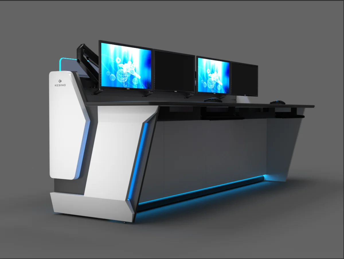 Kesino multi-functional high quality control room console can be custom in size and shape suitable for SOC/ATC/SOC consoles
