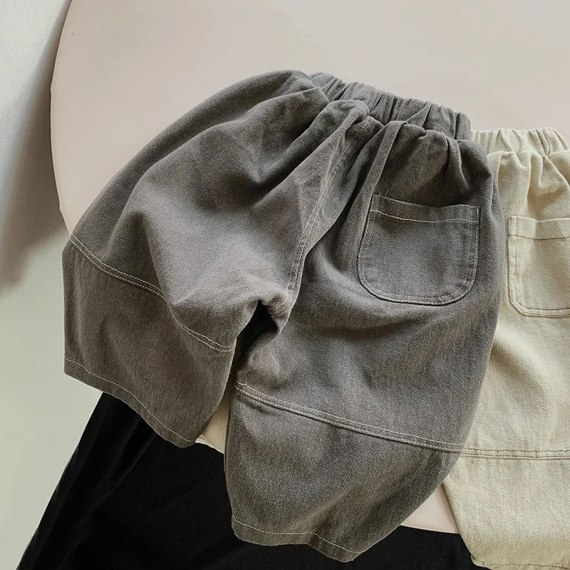 Spring Boys And Girls Loose Casual Wide Leg Harun Pants For Kids Korean Foreign Style High Waist Outwear Trendy Pants