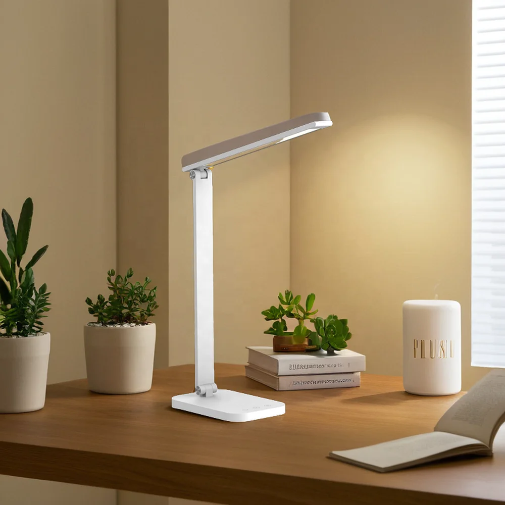 Modern ABS Lamp Body LED Desk Lamp Home Decoration with Rotary Eye Protection Battery Powered for Bedroom and Living Room New 80