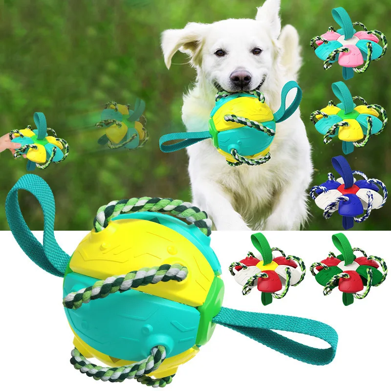 New arrival rubber durable dog toys aggressive chewers pet training football frisbeed toys Flying Disc Toy