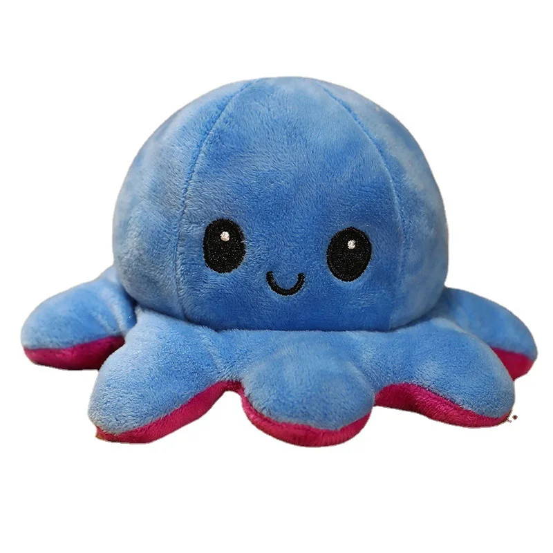 Low MOQ Stuffed Animals Toys  Cute Octopus  Plush Toy Double Side Flip Reversible Octopus Plush for Kid Gift