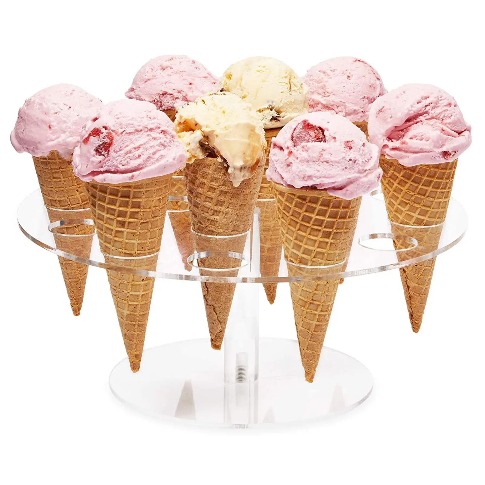 Custom Clear Acrylic Ice Cream Cone Display Stand