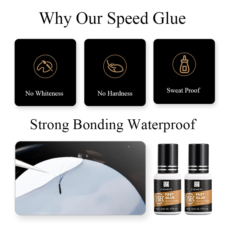 new product launch 1s rapid drying uv waterproof eyelash glue eyelashes with glue