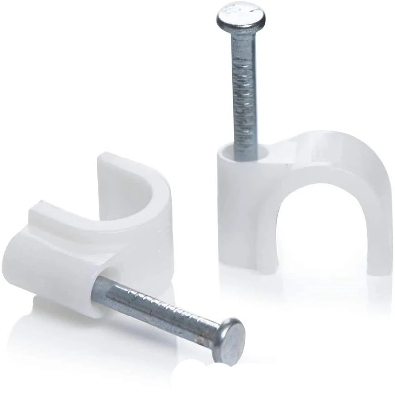 Cable clip plastic steel nail cable clip 6mm 8mm 10mm 12mm 14mm16mm