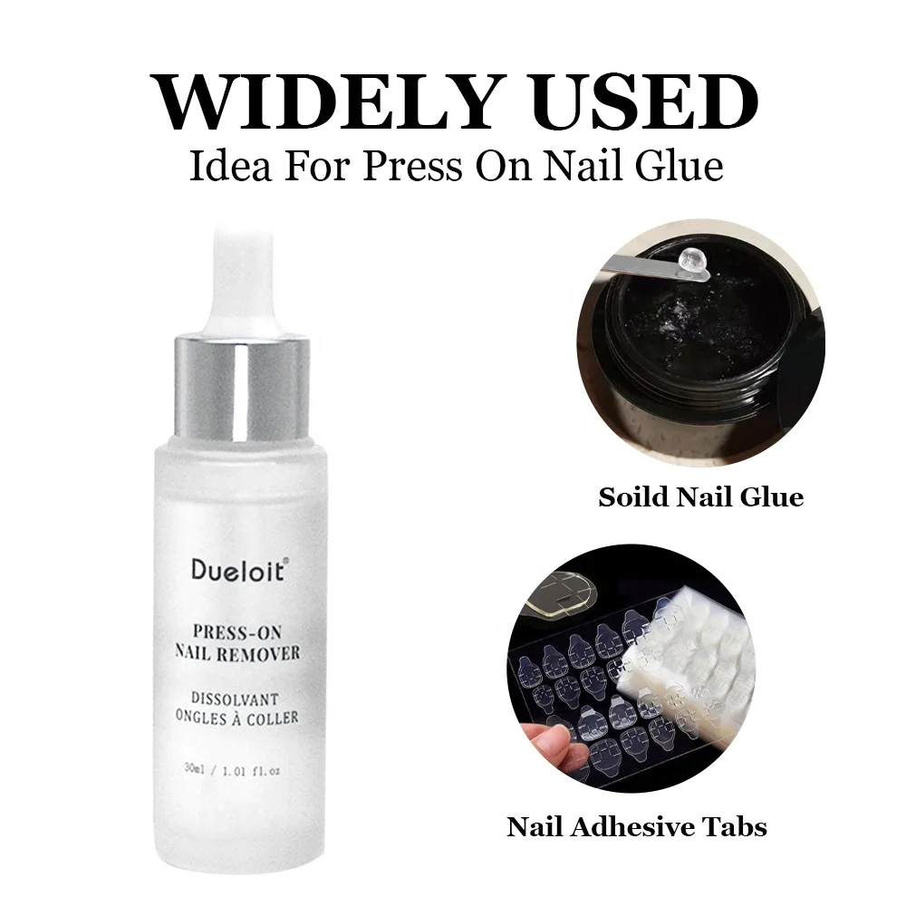 Odorless No Acetone Press on Nail Remover 30ml Rich VE Ideal For Soild Nail Glue and Adhesive Tabs