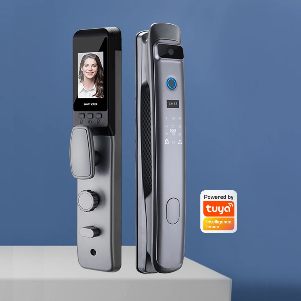 Security Lock Tuya Wifi Smart Camera Door Lock With Fingerprint Password Rfid Card Keyless Sensor Camera Smart Locks