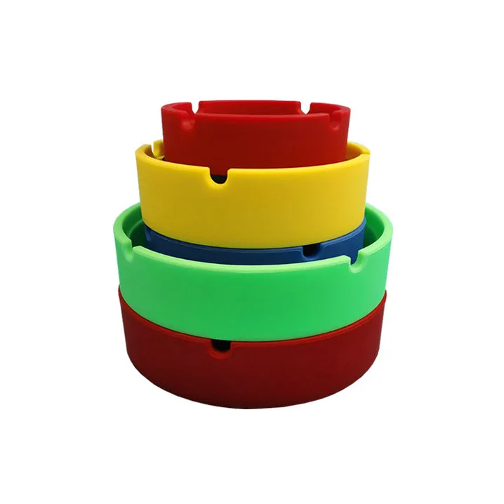 Silicone round Ashtray Cigarette Smoke Smoking Ash Tray Stackable Home Smoking Accessories Ashtrays Household Merchandises Tool