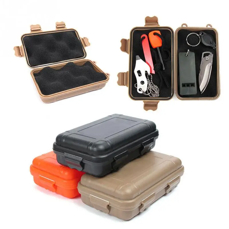Plastic waterproof EDC survival box tactical tools small outdoor survival kit shockproof box