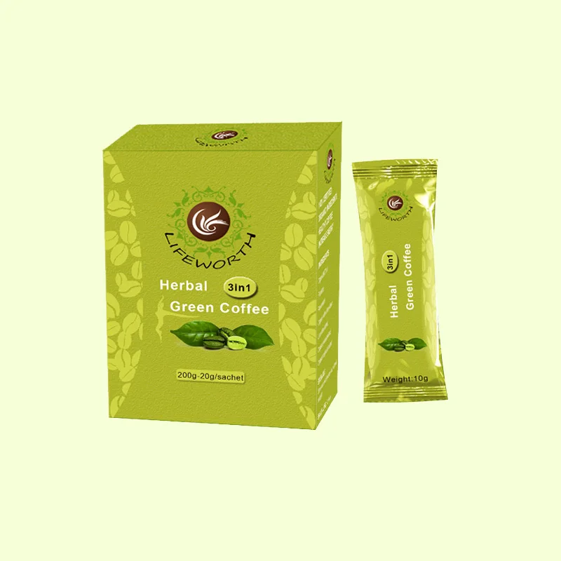 Травяной мгновенный зеленый кофе со вкусом Малазии Lifeworth 3 в 1